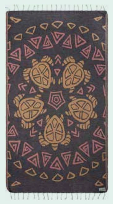 SAND CLOUD TURTLE MANDALA TOWEL (WSS22TOW020BLKRG) 3 SAND CLOUD TURTLE MANDALA TOWEL (WSS22TOW020BLKRG)